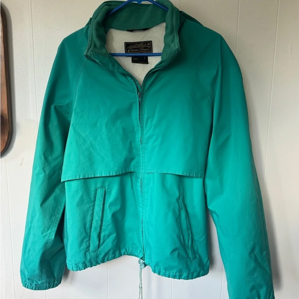 Vintage Eddie Bauer Gore-Tex Jacket Mens Small Teal Green Outdoor Anorak ✨ - Picture 1 of 14